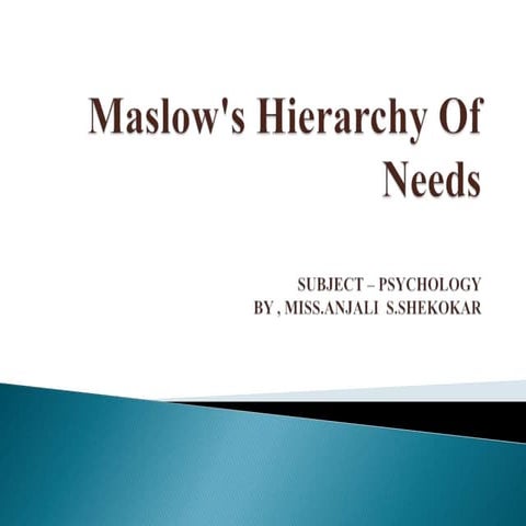 Maslow's hierarchy of needs