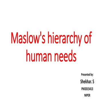 Maslow's theory