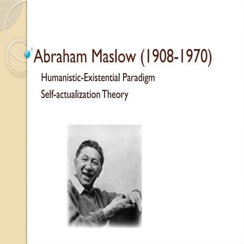 maslow's theory hierarchy of needs self actualization theory.pptx