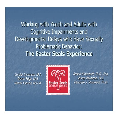 Working with Youth and Adults with Cognitive Impairments and Developmental De...