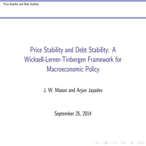 Price Stability and Debt Stability: A Wicksell-Lerner-Tinbergen Framework for...