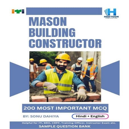Mason Building Constructor Question Paper MCQ ITI NIMI Question Bank Book