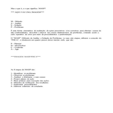 MASP - Método de Análise e Solução de Problemas | PDF