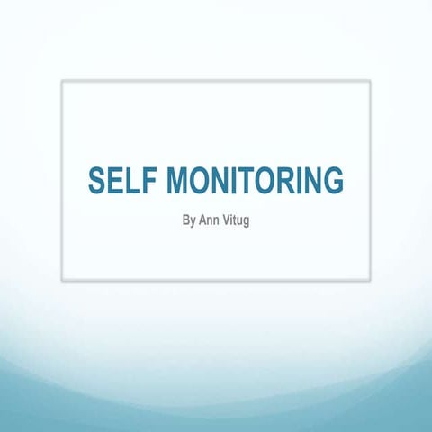 Special Education: Self-monitoring