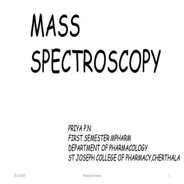 Mass spectroscopy