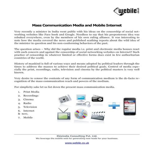 Ppt on mass communication and media studies. | PPTX