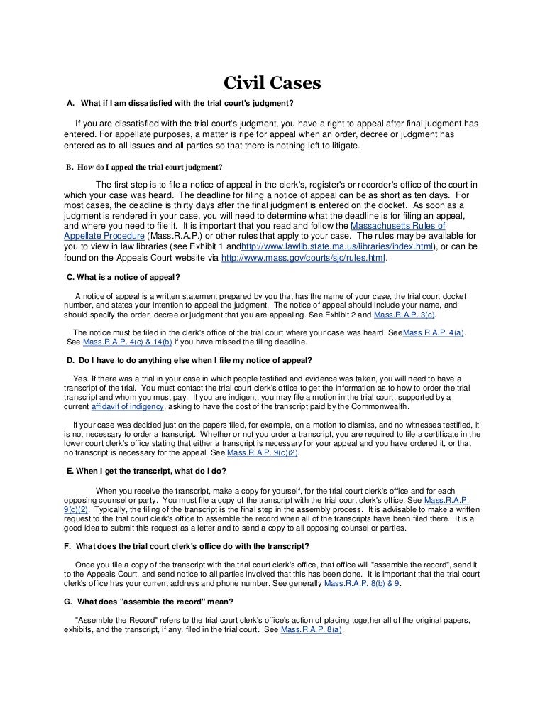 Of Appeal Bc Supreme Court Civil Rules Affidavit Civil Appeal