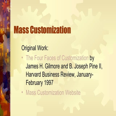 Mass Customization | PPT
