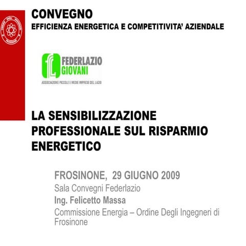 La sensibilizzazione professionale sul risparmio energetico 