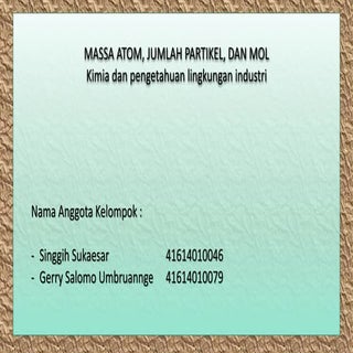 Massa atom jumlah partikel dan mol