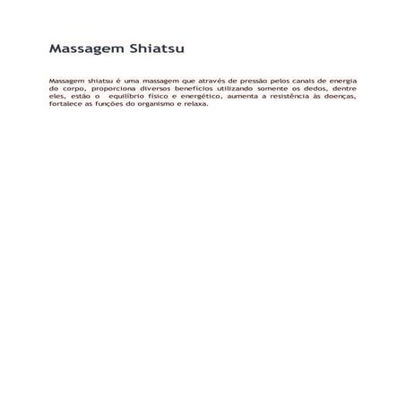 Massagem shiatsu
