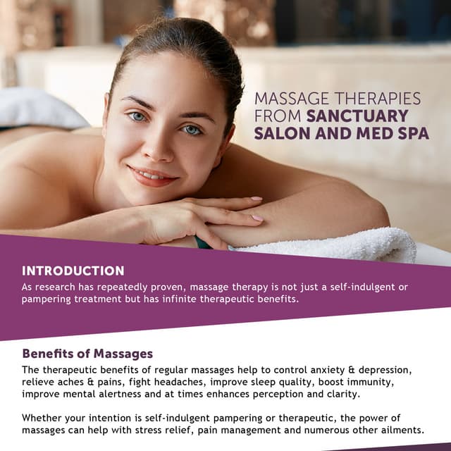 Massage therap from sanctuary salon and med spa Best massage therapy