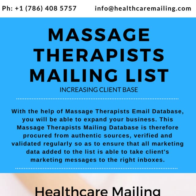 Massage therapists mailing list PDF