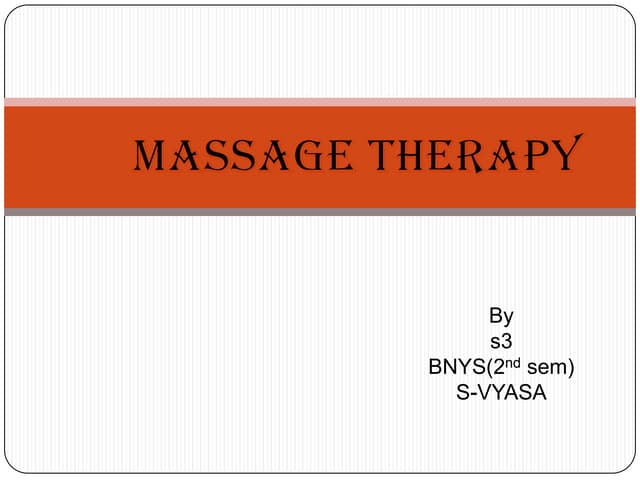 Massage therapy