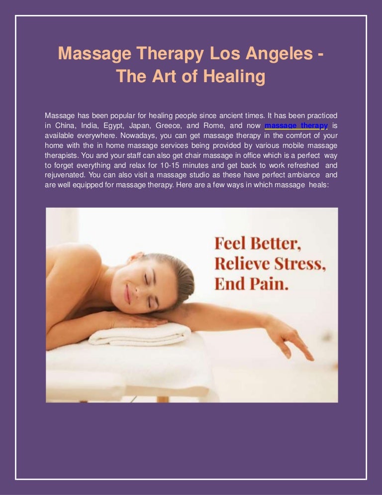Massage Therapy Los Angeles - The Art of Healing