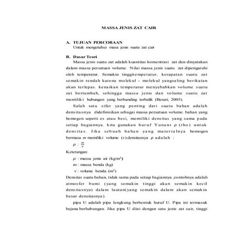 Massa jenis zat cair