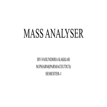 Mass analyser