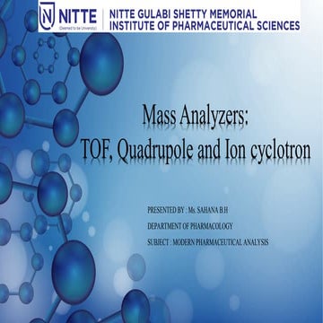 mass analysers Modern Pharmaceutical analysis