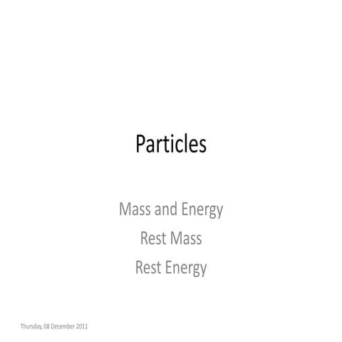 Mass and energy