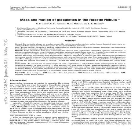 Mass and motion_of_globulettes_in_the_rosette_nebula