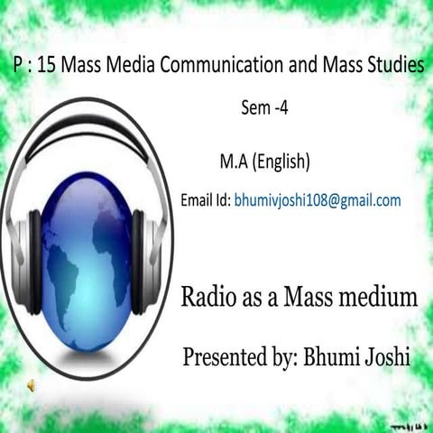 Mass Communication and Mass Studies 