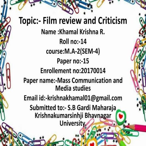 Mass communication and Media studies-Film Review and criticism