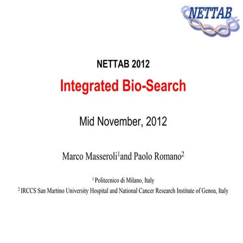 NETTAB 2012 flyer