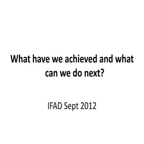 What have we learnt from randomized control trials