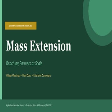 Effective Mass Extension Strategies for Agricultural Outreach at Scale ...