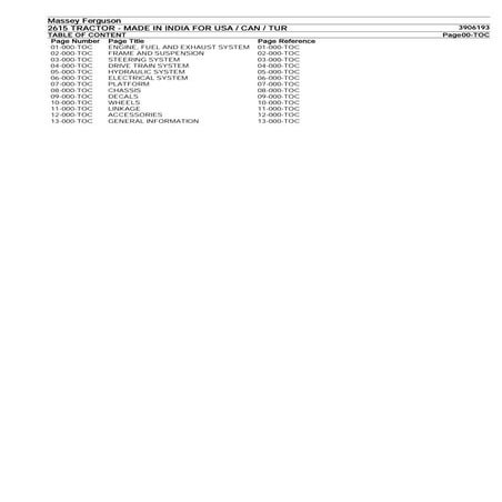 Massey ferguson 2615 tractor service parts catalogue manual (part ...