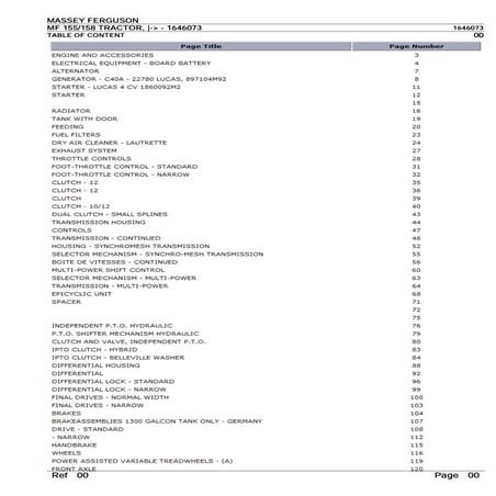 MASSEY FERGUSON 135 PARTS CATALOGUE PDF FREE DOWNLOAD visual data 3