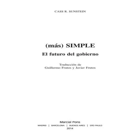 (más) SIMPLE. Cass R. Sunstein. ISBN: 9788416212422