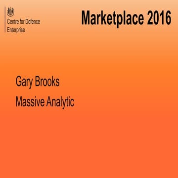 CDE Marketplace Sept 2016: Massive Analytic Ltd (Autonomy & Big Data)
