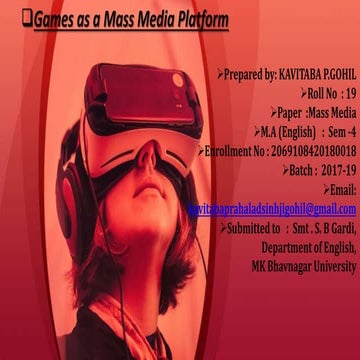 Games as a Mass Media Platform.