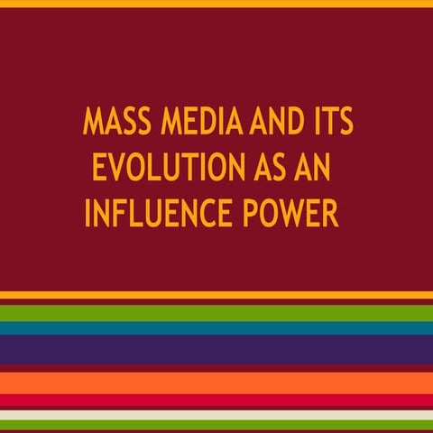 Mass media and its evolution