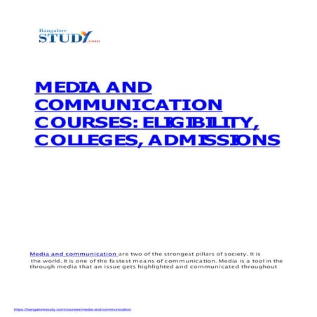 Best Mass & Media Communication Colleges in Bangalore