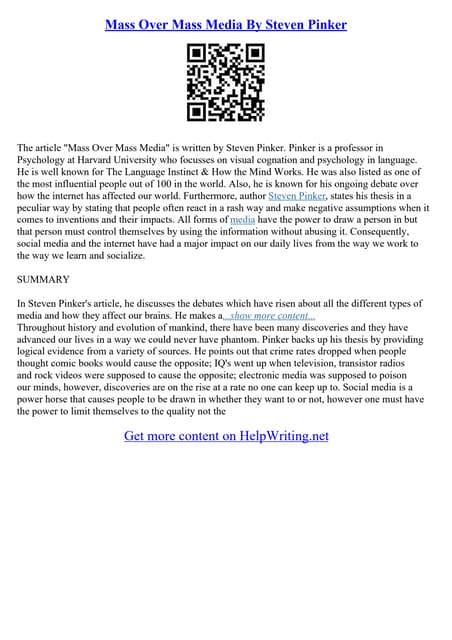 Mass Media Essay Topics