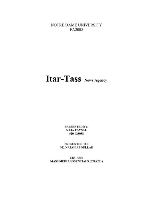 Mass media term paper