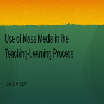 Mass media & teaching learning