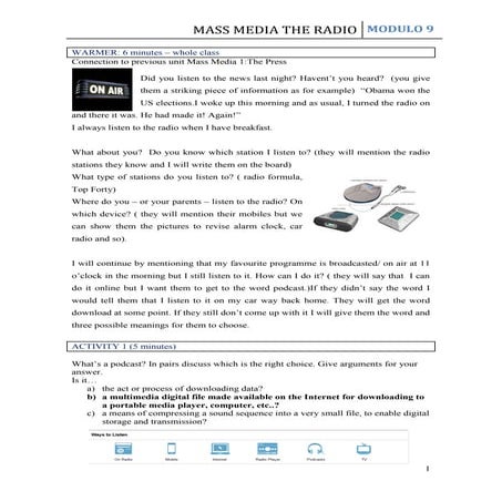 Mass media the radio blog