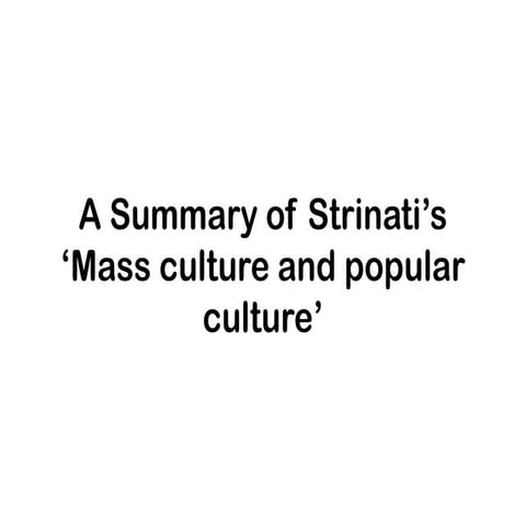 Mass & popular culture