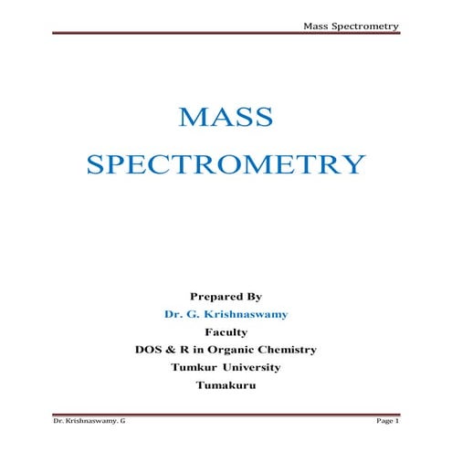 Mass spectrometry