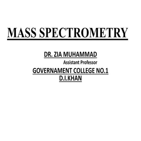 Mass spectrometry- full lecture 
