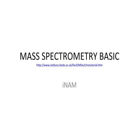 Mass Spectrometry Basic By Inam
