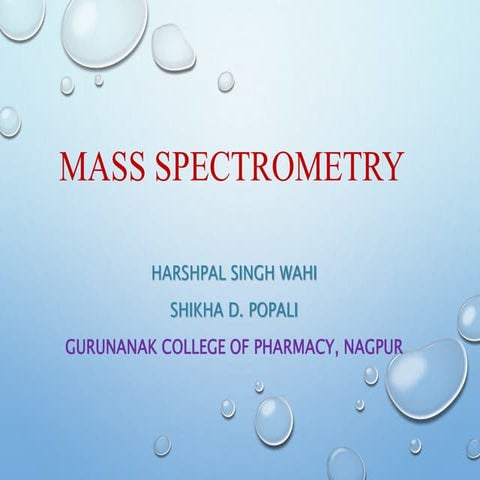 Mass spectroscopy