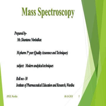 Mass spectroscopy by Shantanu Nimbalkar