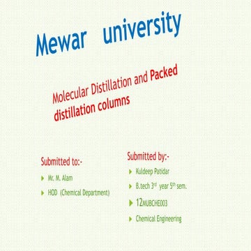 molecular distillation and packed columm distillation
