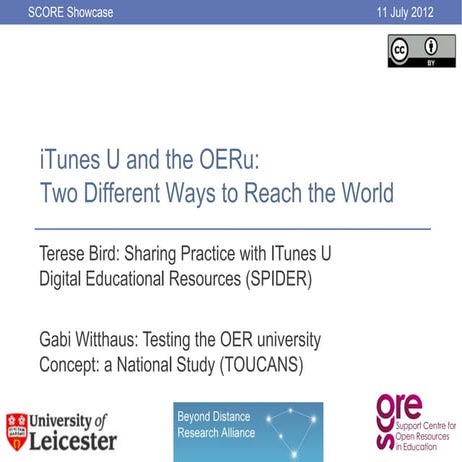 iTunes U and the OERu: Two Different Ways to Reach the World