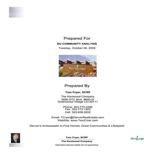 University of Denver Community Residential Real Estate Trends