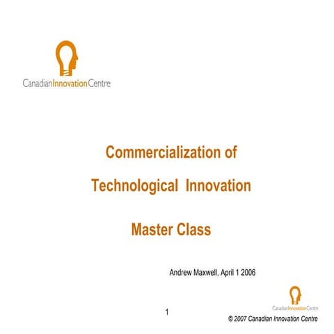 Master class in technology entrepreneurship